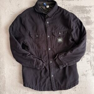 H&M‎ Divided Mens Black Quilted Lined Shirt Jacket Shacket Large P/N 0352072 3